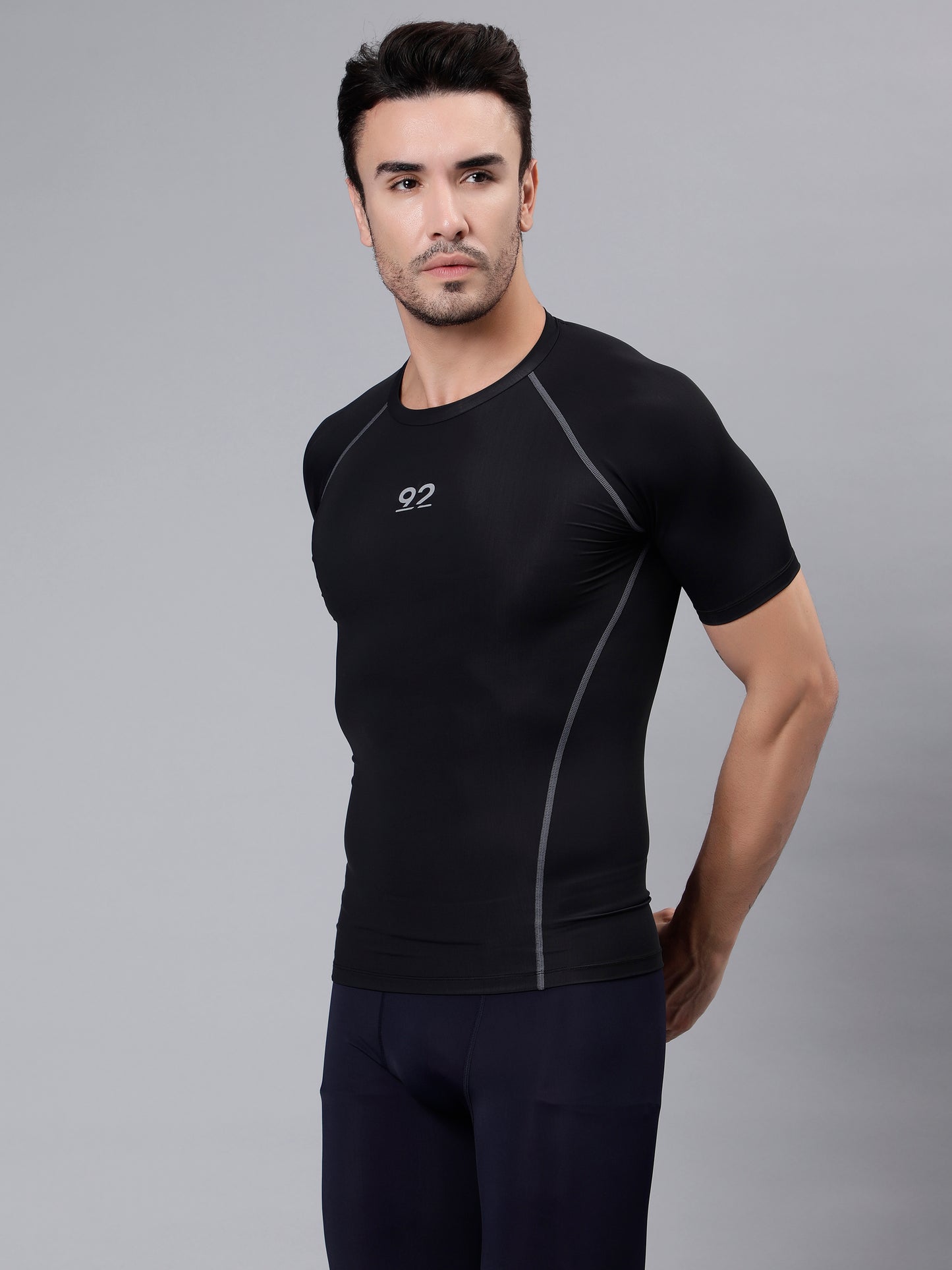 T3M25 - Half Sleeve Nylon Luxury Compression Gear Top