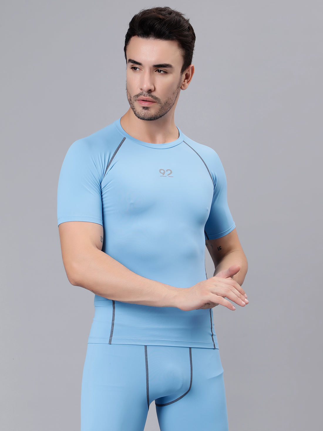 T3M25 - Half Sleeve Nylon Luxury Compression Gear Top